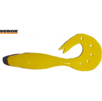 Umělá nástraha Twister Sellior 7,5cm žlutá / 4ks balení