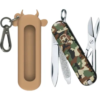 Multifunkční nůž SET Kapesní nůž Victorinox Classic SD Army a silikonové pouzdro