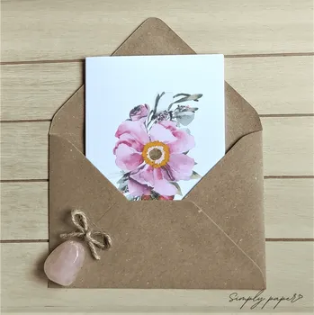 Přání s obálkou&nbsp;Růžové kvítí