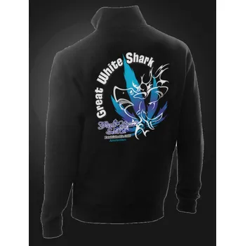 Pánská mikina Mikina Amsterdam Great White Shark se zipem - černá XXL