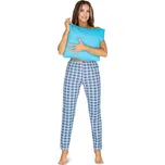 Regina 722 tyrkysové dámské pyžamové kalhoty Barva: tyrkysová, Velikost: XL