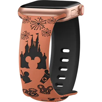 Příslušenství k chytrým hodinkám Řemínek gravírovaný myšák pro Apple Watch 42/44/45/46/49mm Barva: Hnědo-černá