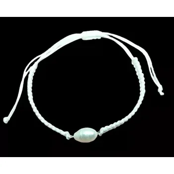 Náramek Říční perla, jemný provázkový náramek