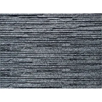 Stavební materiál Kamenný obklad za kamna 60x15cm štípaný křemenec šedý