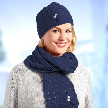 Pokrývka hlavy 3Pagen Pletená čepice Finny modrá uni