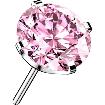 Piercing Atreya Titanová bezzávitová koncovka se zirkonem Crystal Barva: Růžová, Velikost koncovky: 2 mm