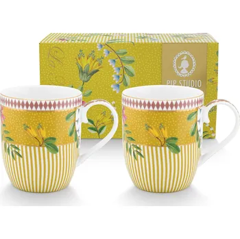 Pip Studio set 2 hrnečků La Majorelle žlutý, 145 ml
