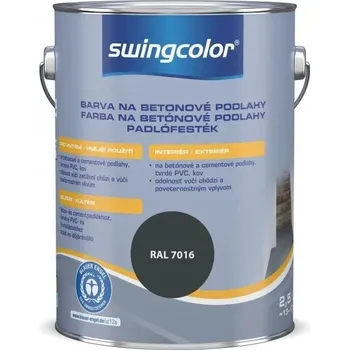 barva na zeď Swingcolor Barva na beton 2 v 1, antracitově šedá, polomatná, 2,5 l&nbsp;6151.T02,5.7016