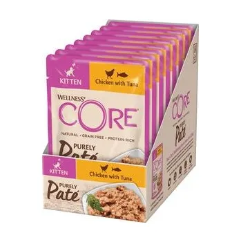 Krmivo pro kočku 6x Wellness Core Cat Paté Kitten kuře a tuňák 85g