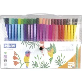 Popisovače s kónickým hrotem MILAN v průhledném pouzdře 50 ks