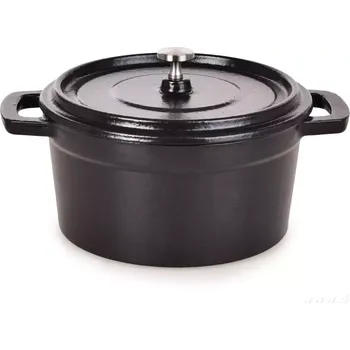 Hrnec IRON MASSIVE litinový hrnec s poklicí MIDI COCOTTE černý, 750ml