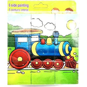 Dřevěná hračka Dřevěné obrázkové kostky Dopravní prostředky