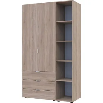 Šatní skříň Skříň dvoudveřová s regálem Gelar 115.7 cm Dub sonoma