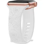 Řemínek gravírované květiny pro Apple Watch 38/40/41/42(S10)mm Barva: Slunečnice - bílá
