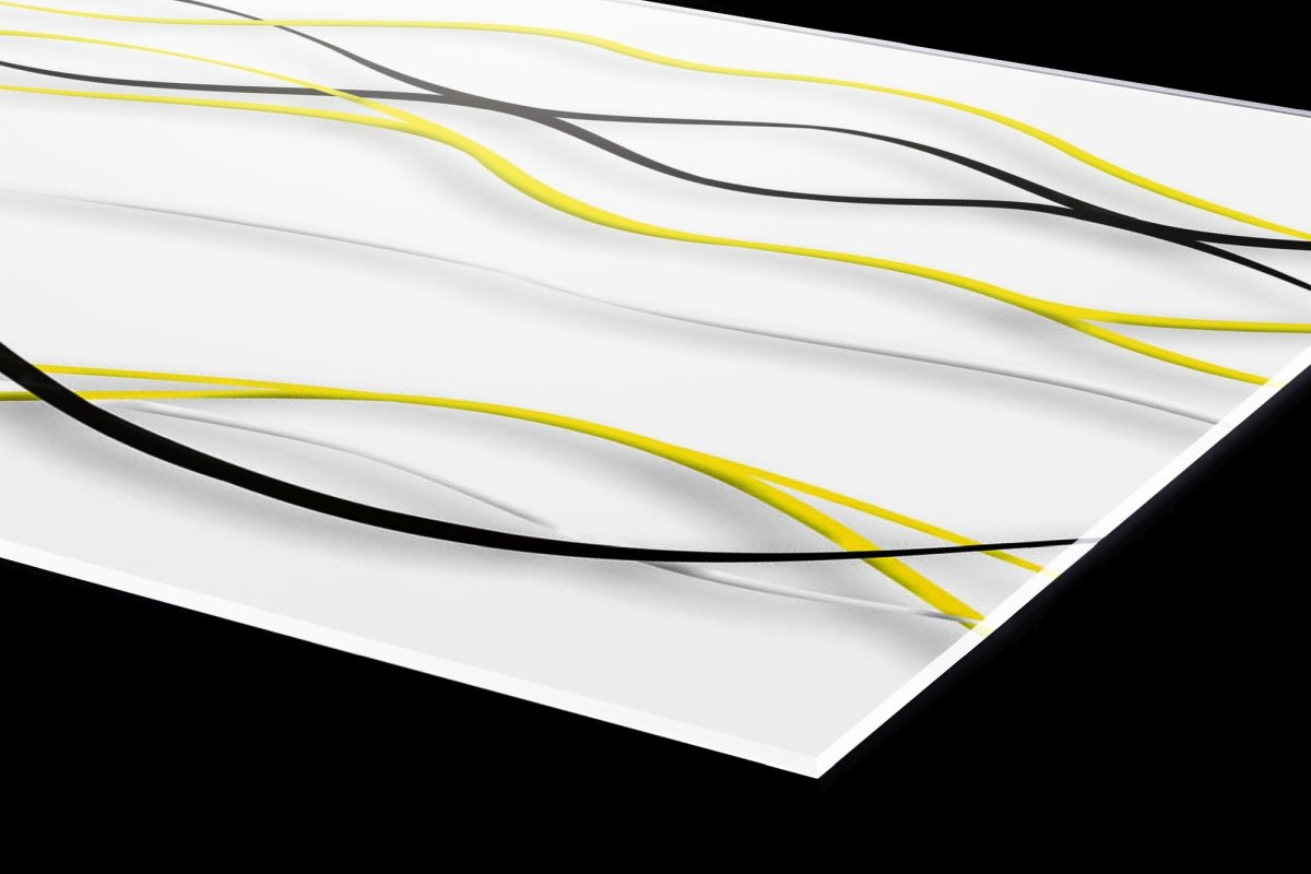 DIMEX | Plexisklo za kuchyňskou linku PGT-18060-100 | 180 x 60 cm | Žluté vlny + Plexisklo za kuchyňskou linku DIMEX v rozměru 180 x 60 cm, motiv Žluté vlny