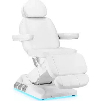 Pedikérské křeslo Elektrické kosmetické křeslo Sillon Luxury s vestavěným nožním ovládáním, 3 motory - bílé