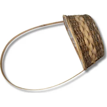 Nákupní košík Dekorace - Koš bambus+kapradí kulatý 25cm hnědý