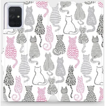 Pouzdro na mobilní telefon Flipové pouzdro Mobiwear - Samsung Galaxy A71 - MX01S Kočičí zádíčka (Knížkové flip pouzdro, obal, kryt na mobil Samsung Galaxy A71 - MX01S Kočičí zádíčka, materiál Umělá kůže + TPU - ochrana 360°, stojánek, silikonová vanička, magnetické zavírání)