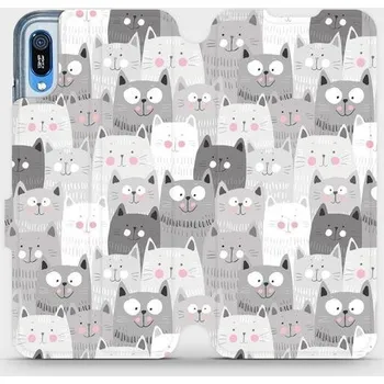 Pouzdro na mobilní telefon Flipové pouzdro Mobiwear - Huawei Y6 2019 - M099P Kočičky (Knížkové flip pouzdro, obal, kryt na mobil Huawei Y6 2019 - M099P Kočičky, materiál Umělá kůže + TPU - ochrana 360°, stojánek, silikonová vanička, magnetické zavírání)