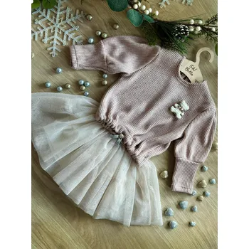 Dívčí svetr Oh Bella Pletený svetr s medívdkem růžový 98 růžová