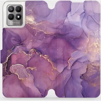 Pouzdro na mobilní telefon Flipové pouzdro Mobiwear - Realme 8i - VP20S Fialový mramor (Knížkové flip pouzdro, obal, kryt na mobil Realme 8i - VP20S Fialový mramor, materiál Umělá kůže + TPU - ochrana 360°, stojánek, silikonová vanička, magnetické zavírání)