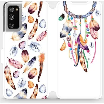 Pouzdro na mobilní telefon Flipové pouzdro Mobiwear - Samsung Galaxy S20 FE - M003S Lapač a barevná pírka (Knížkové flip pouzdro, obal, kryt na mobil Samsung Galaxy S20 FE - M003S Lapač a barevná pírka, materiál Umělá kůže + TPU - ochrana 360°, stojánek, silikonová vanička,)