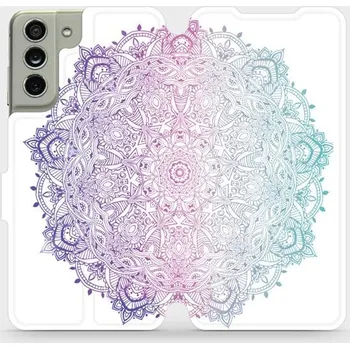 Pouzdro na mobilní telefon Flipové pouzdro Mobiwear - Samsung Galaxy S21 FE - M008S Mandala (Knížkové flip pouzdro, obal, kryt na mobil Samsung Galaxy S21 FE - M008S Mandala, materiál Umělá kůže + TPU - ochrana 360°, stojánek, silikonová vanička, magnetické zavírání)