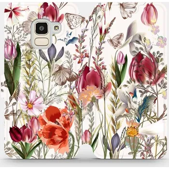 Pouzdro na mobilní telefon Flipové pouzdro Mobiwear - Samsung Galaxy J6 2018 - MP01S Rozkvetlá louka (Knížkové flip pouzdro, obal, kryt na mobil Samsung Galaxy J6 2018 - MP01S Rozkvetlá louka, materiál Umělá kůže + TPU - ochrana 360°, stojánek, silikonová vanička, magnetické zavírá