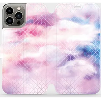 Pouzdro na mobilní telefon Flipové pouzdro Mobiwear - Apple iPhone 13 Pro - MR02S Vodovkové obrazce (Knížkové flip pouzdro, obal, kryt na mobil Apple iPhone 13 Pro - MR02S Vodovkové obrazce, materiál Umělá kůže + TPU - ochrana 360°, stojánek, silikonová vanička, magnetické zavírání