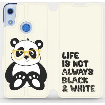 Pouzdro na mobilní telefon Flipové pouzdro Mobiwear - Huawei Y6S / Honor 8A - M041S Panda - life is not always black and white (Knížkové flip pouzdro, obal, kryt na mobil Huawei Y6S / Honor 8A - M041S Panda - life is not always black and white, materiál Umělá kůže + TPU - ochrana)