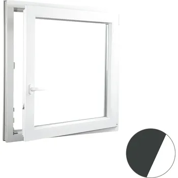 Okno ALUPLAST Plastové okno jednokřídlo antracit/bílé 60x60 Otvírání: Pravé, Zasklení: Dvojsklo Ug= 1,1