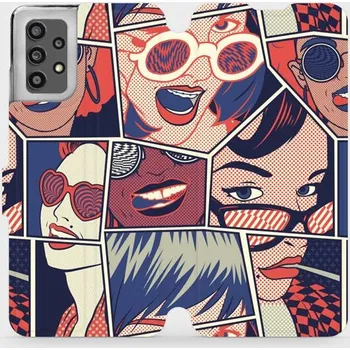 Pouzdro na mobilní telefon Flipové pouzdro Mobiwear - Samsung Galaxy A32 4G - VP18P Komiks (Knížkové flip pouzdro, obal, kryt na mobil Samsung Galaxy A32 4G - VP18P Komiks, materiál Umělá kůže + TPU - ochrana 360°, stojánek, silikonová vanička, magnetické zavírání)