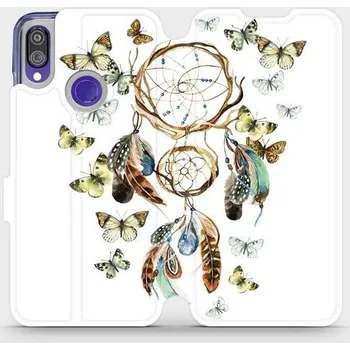 Pouzdro na mobilní telefon Flipové pouzdro Mobiwear - Xiaomi Redmi Note 7 - M001P Lapač a motýlci (Knížkové flip pouzdro, obal, kryt na mobil Xiaomi Redmi Note 7 - M001P Lapač a motýlci, materiál Umělá kůže + TPU - ochrana 360°, stojánek, silikonová vanička, magnetické zavírání)