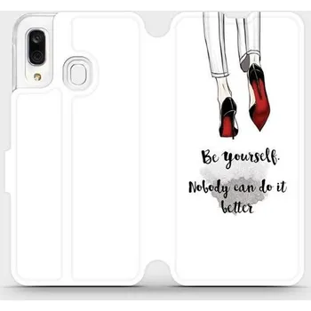 Pouzdro na mobilní telefon Flipové pouzdro Mobiwear - Samsung Galaxy A40 - M046P Be yourself (Knížkové flip pouzdro, obal, kryt na mobil Samsung Galaxy A40 - M046P Be yourself, materiál Umělá kůže + TPU - ochrana 360°, stojánek, silikonová vanička, magnetické zavírání)