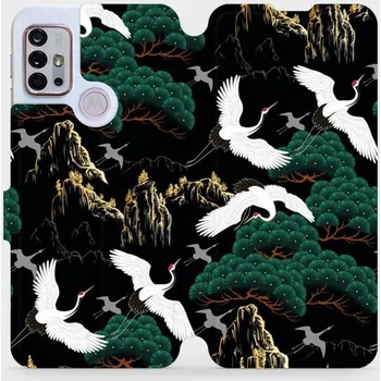 Pouzdro na mobilní telefon Flipové pouzdro Mobiwear - Motorola Moto G10 - VP16S Jeřábi (Knížkové flip pouzdro, obal, kryt na mobil Motorola Moto G10 - VP16S Jeřábi, materiál Umělá kůže + TPU - ochrana 360°, stojánek, silikonová vanička, magnetické zavírání)