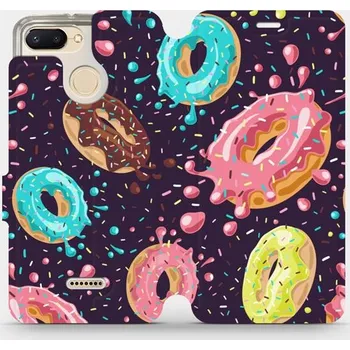 Pouzdro na mobilní telefon Flipové pouzdro Mobiwear - Xiaomi Redmi 6 - VP19S Donutky (Knížkové flip pouzdro, obal, kryt na mobil Xiaomi Redmi 6 - VP19S Donutky, materiál Umělá kůže + TPU - ochrana 360°, stojánek, silikonová vanička, magnetické zavírání)