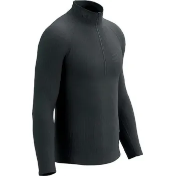 Běžecké oblečení Termotričko Compressport 3D Thermo HZ LS Top - Black Velikost textilu: M/L