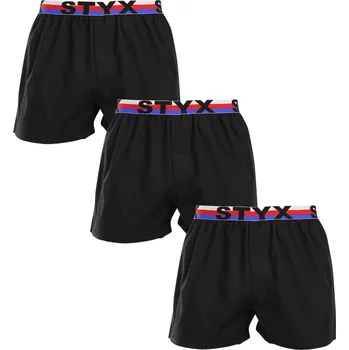 Trenýrky 3PACK pánské trenky Styx sportovní guma černé trikolóra (3B1960) L Možnost vrácení zboží ZDARMA do 120 dnů!
