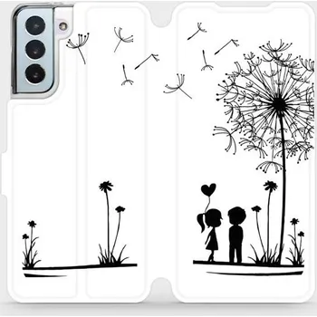 Pouzdro na mobilní telefon Flipové pouzdro Mobiwear - Samsung Galaxy S21 Plus 5G - MH16P Dvojice s pampeliškou (Knížkové flip pouzdro, obal, kryt na mobil Samsung Galaxy S21 Plus 5G - MH16P Dvojice s pampeliškou, materiál Umělá kůže + TPU - ochrana 360°, stojánek, silikonová vaničk