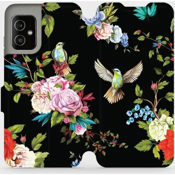 Pouzdro na mobilní telefon Flipové pouzdro Mobiwear - Asus Zenfone 8 - VD09S Ptáčci a květy (Knížkové flip pouzdro, obal, kryt na mobil Asus Zenfone 8 - VD09S Ptáčci a květy, materiál Umělá kůže + TPU - ochrana 360°, stojánek, silikonová vanička, magnetické zavírání)