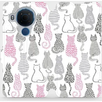 Pouzdro na mobilní telefon Flipové pouzdro Mobiwear - Nokia 5.4 - MX01S Kočičí zádíčka (Knížkové flip pouzdro, obal, kryt na mobil Nokia 5.4 - MX01S Kočičí zádíčka, materiál Umělá kůže + TPU - ochrana 360°, stojánek, silikonová vanička, magnetické zavírání)