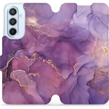 Pouzdro na mobilní telefon Flipové pouzdro Mobiwear - Samsung Galaxy A54 5G - VP20S Fialový mramor (Knížkové flip pouzdro, obal, kryt na mobil Samsung Galaxy A54 5G - VP20S Fialový mramor, materiál Umělá kůže + TPU - ochrana 360°, stojánek, silikonová vanička, magnetické zavírání)