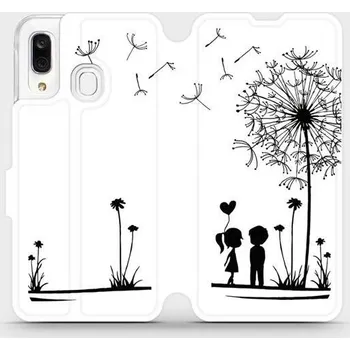 Pouzdro na mobilní telefon Flipové pouzdro Mobiwear - Samsung Galaxy A40 - MH16P Dvojice s pampeliškou (Knížkové flip pouzdro, obal, kryt na mobil Samsung Galaxy A40 - MH16P Dvojice s pampeliškou, materiál Umělá kůže + TPU - ochrana 360°, stojánek, silikonová vanička, magnetické)