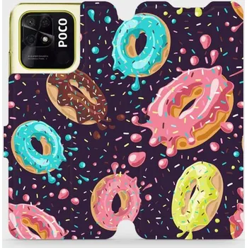 Pouzdro na mobilní telefon Flipové pouzdro Mobiwear - Xiaomi Poco C40 - VP19S Donutky (Knížkové flip pouzdro, obal, kryt na mobil Xiaomi Poco C40 - VP19S Donutky, materiál Umělá kůže + TPU - ochrana 360°, stojánek, silikonová vanička, magnetické zavírání)