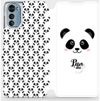 Pouzdro na mobilní telefon Flipové pouzdro Mobiwear - Motorola Moto E32s - M030P Panda Amálka (Knížkové flip pouzdro, obal, kryt na mobil Motorola Moto E32s - M030P Panda Amálka, materiál Umělá kůže + TPU - ochrana 360°, stojánek, silikonová vanička, magnetické zavírání)