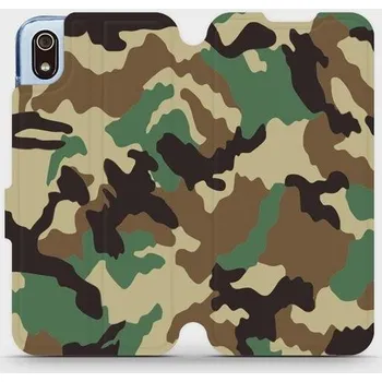 Pouzdro na mobilní telefon Flipové pouzdro Mobiwear - Xiaomi Redmi 7A - V111P Maskáče (Knížkové flip pouzdro, obal, kryt na mobil Xiaomi Redmi 7A - V111P Maskáče, materiál Umělá kůže + TPU - ochrana 360°, stojánek, silikonová vanička, magnetické zavírání)