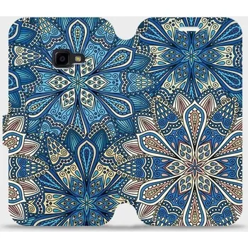 Pouzdro na mobilní telefon Flipové pouzdro Mobiwear - Samsung Xcover 4 - V108P Modré mandala květy (Knížkové flip pouzdro, obal, kryt na mobil Samsung Xcover 4 - V108P Modré mandala květy, materiál Umělá kůže + TPU - ochrana 360°, stojánek, silikonová vanička, magnetické zavírání)