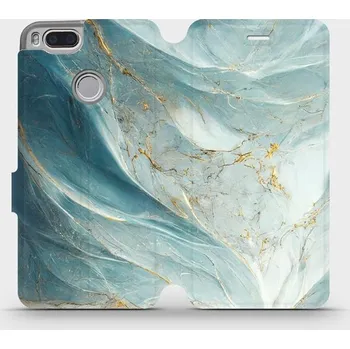 Pouzdro na mobilní telefon Flipové pouzdro Mobiwear - Xiaomi Mi A1 - VP34S Zelenkavý a zlatavý mramor (Knížkové flip pouzdro, obal, kryt na mobil Xiaomi Mi A1 - VP34S Zelenkavý a zlatavý mramor, materiál Umělá kůže + TPU - ochrana 360°, stojánek, silikonová vanička, magnetické)