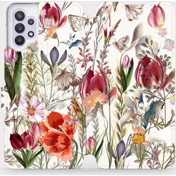 Pouzdro na mobilní telefon Flipové pouzdro Mobiwear - Samsung Galaxy A32 5G - MP01S Rozkvetlá louka (Knížkové flip pouzdro, obal, kryt na mobil Samsung Galaxy A32 5G - MP01S Rozkvetlá louka, materiál Umělá kůže + TPU - ochrana 360°, stojánek, silikonová vanička, magnetické zavírání