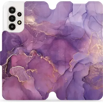 Pouzdro na mobilní telefon Flipové pouzdro Mobiwear - Samsung Galaxy A13 - VP20S Fialový mramor (Knížkové flip pouzdro, obal, kryt na mobil Samsung Galaxy A13 - VP20S Fialový mramor, materiál Umělá kůže + TPU - ochrana 360°, stojánek, silikonová vanička, magnetické zavírání)